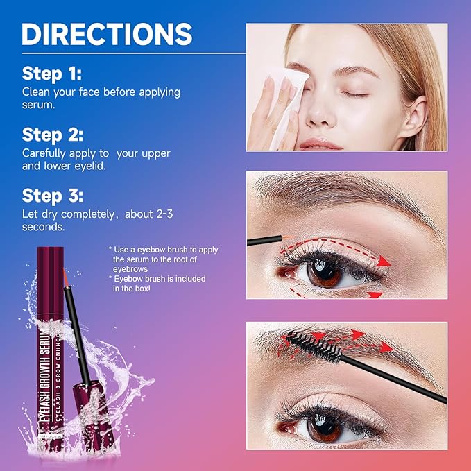 Eyelash Growth Serum, Lash Serum for Eyelash Growth & Enhancing, Advanced Formula for Natural Lashes or Lash Extensions & Brows (0.17 FL OZ, Count, 1)