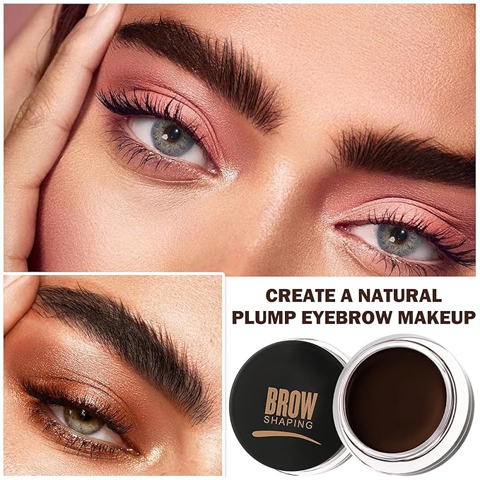 Eyebrow Pomade Brow Gel Pomade,Long Lasting Waterproof and Enhancers Eyebrow Soft Smooth,Eyebrow Makeup Gel with Eyebrow Brush for Girls and Women-Black Coffee