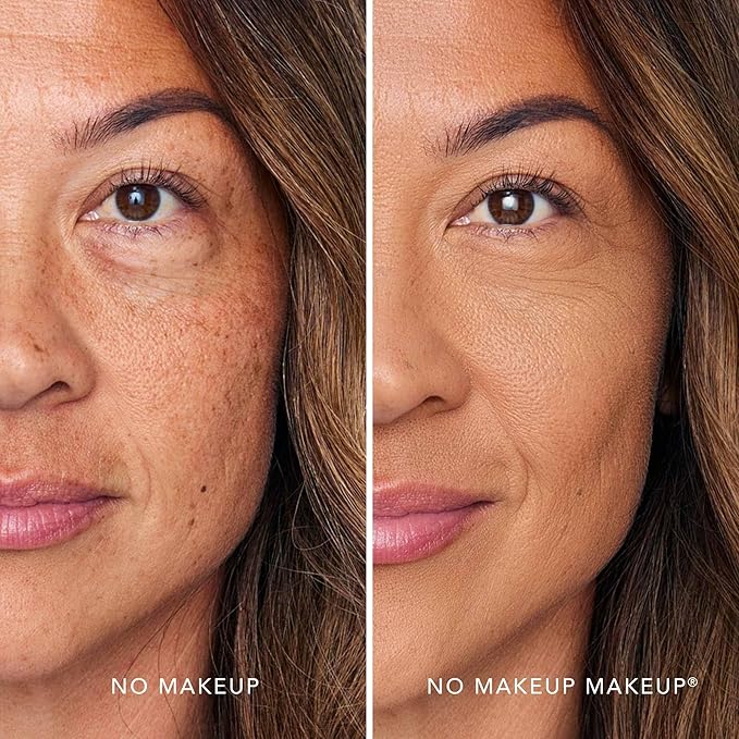 No Makeup Makeup Long-Lasting Lightweight Foundation & Brush Duo | Cruelty-Free, Fragrance-Free, Buildable, Transfer-Proof Makeup (Tan)