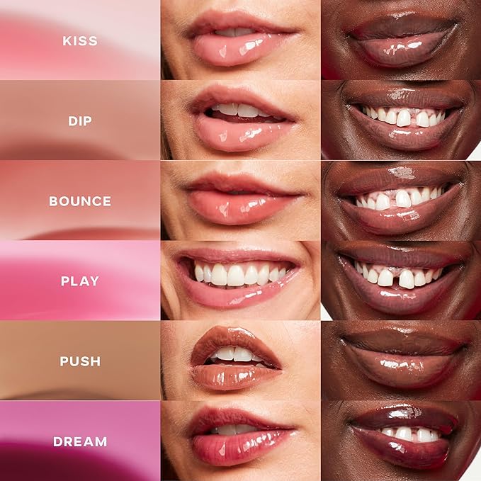Saie Glossybounce Duo - Hybrid Tinted Lip Oil & Lip Gloss Set - Hydrating, Non-Sticky Shine with Hyaluronic Acid & Jojoba Oil for Soft, Plump Lips - Makeup Gift Set - Disco & Bounce (2 Count)