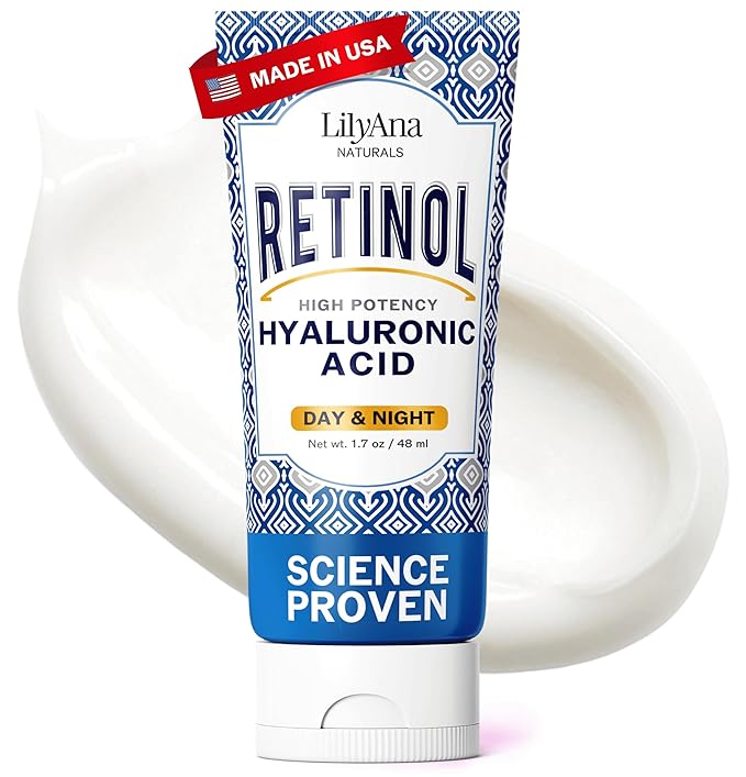 LilyAna Naturals Anti Aging Retinol Face Cream for Women – Wrinkle & Neck Cream for Firming, Retinol Moisturizer for Face with Hyaluronic Acid, Hydrating Night Cream for Fine Lines, Collagen Boost
