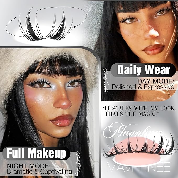 Viva Lash Clusters Wispy Manga Eyelash Clusters Anime Individual Lashes Spiky Lash Extensions Wet Wispy Cluster Lashes Natural Cluster Eyelash Extensions (CC Curve, 8-16MM. 99Pcs)