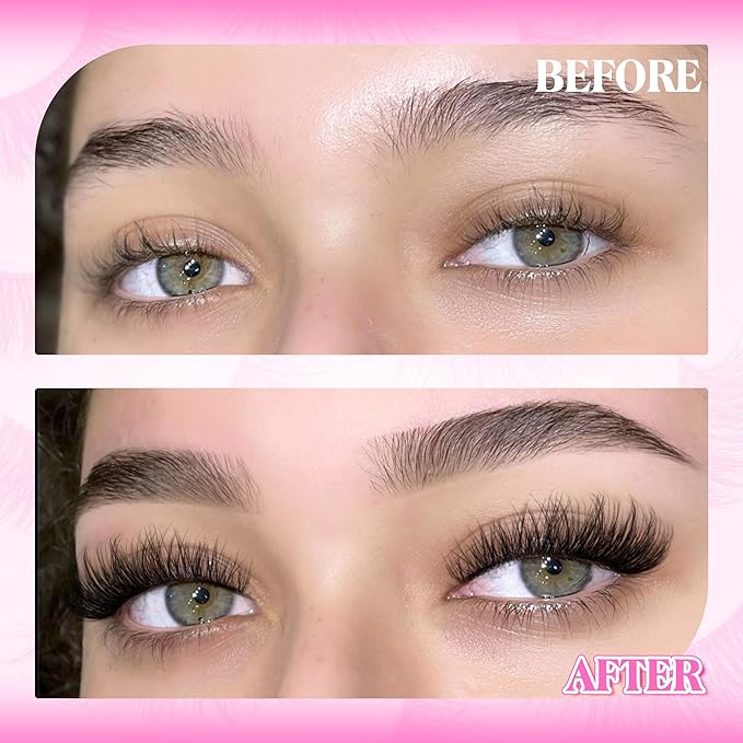 Mink Lashes Wispy False Eyelashes Clear Band Fake Strip Lashes Natural Look 18 mm Cat Eye Eyelashes Pack Pestañas Postizas Naturales Soft 3D Lashes, 7 Pairs