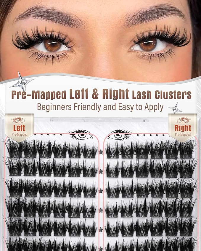 Cat Eye Lash Clusters With Spikes Wispy Clusters Eyelash Extensions Anime Eyelash Clusters Cat Eye Pre-Mapped Lash Clusters C-Curly Manga Individual Lashes Left&Right Lash Extension 10-18MM by Zegaine