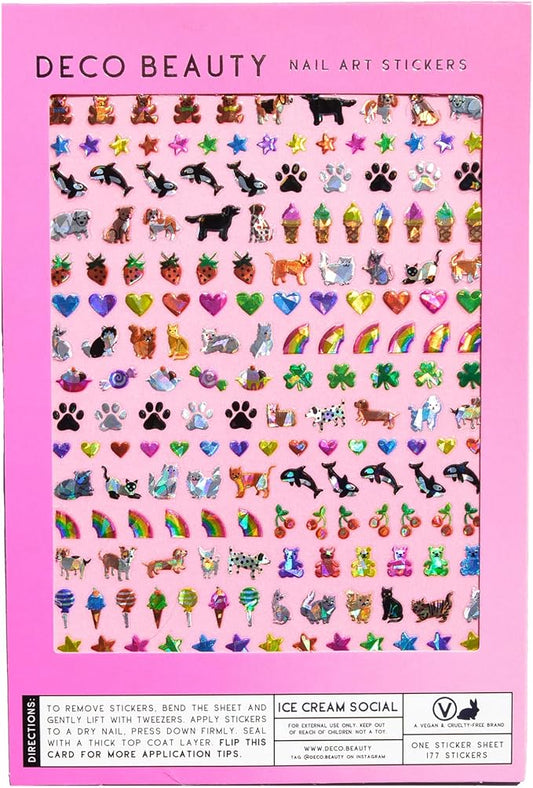 Deco Beauty Ice Cream Social-Super Thin & Easy-to-Apply Nail Art with The Cutest Designs-Durable & Long-Lasting Nail Art Stickers and Decals for Women, for DIY at-Home Manicures & Salon-Quality Nails