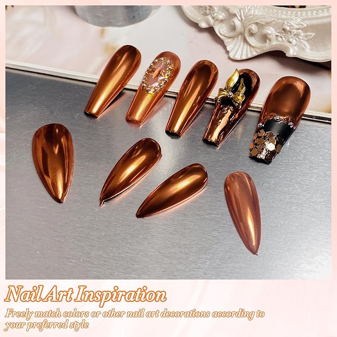 FNNZ Chrome Nail Powder, Metallic Nail Powder Pigment Premium Mirror Effect Salon Nail Art Glitter Dust for Valentines Gel Polish Decoration Home DIY Nail Manicure Supplies - Autumn Grove