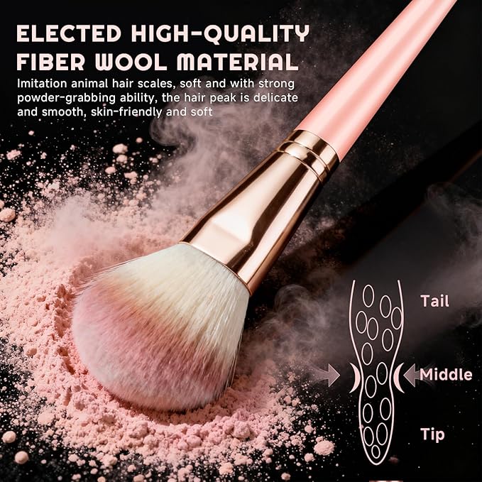 70Pcs Makeup Brushes Set, Pink Professional Makeup Brush Set Multi-functional Makeup Brush Kit, Eye and Face Makeup Brushes & Tools, Premium Synthetic Facial Makeup Accessories