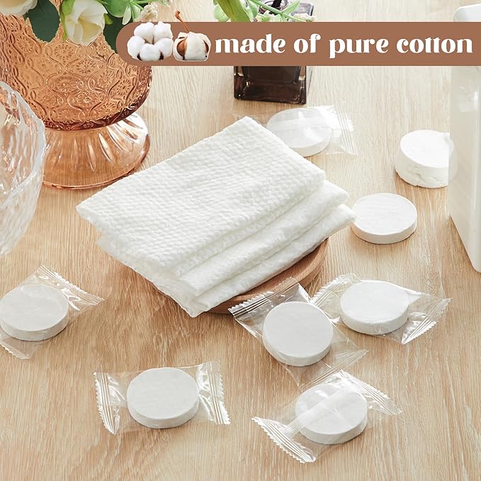 Tellingyou Larger Compressed Towel Bulk 14 x 10'' Thicker Disposable Face Washcloths, Portable Coin Tissues Cotton Wipe Tablets Travel Size Individual Wrap for Travel Homeless Hand Clean