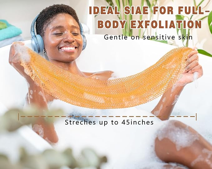 2 Pack African Net Sponge Exfoliating Body Scrubber Bath Sponge for Daily Use