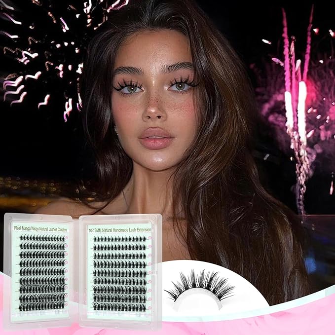 Manga Lash Clusters Anime Spiky Eyelash Clusters 270Pcs Individual Lashes 10-16MM Cluster Eyelash Extensions D Curve DIY Eyelashes Clusters Comfortable Soft Lash Extension by Pleell