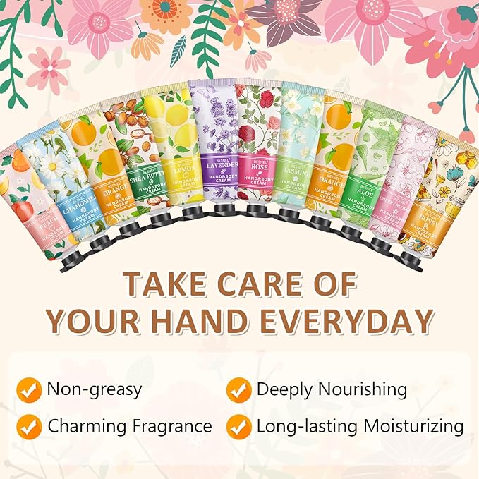 60 Pack Hand Cream Gift Set For Women, Mini Hand Lotion Travel Size in Bulk for Dry Cracked Hands, Graduation Gifts, Teacher Appreciation Gifts, Thanksgiving gift, Bridesmaid Gift,Party Favors