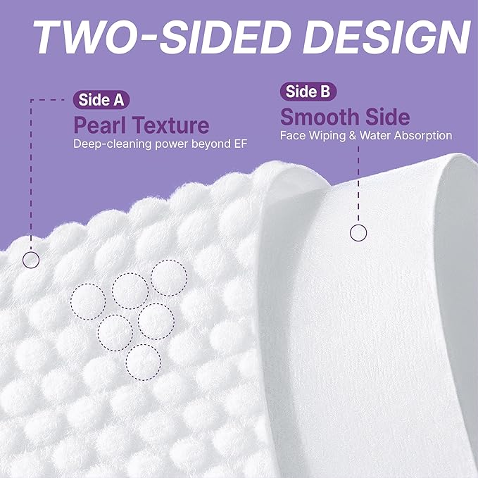 Serenorch Disposable Face Towels, 10" x 12" Pearl Texture, Lint Free Ultra Thick Face Towelettes for Sensitive Skin, Extra Soft Makeup Remover Skincare Dry Wipes, 150 Count