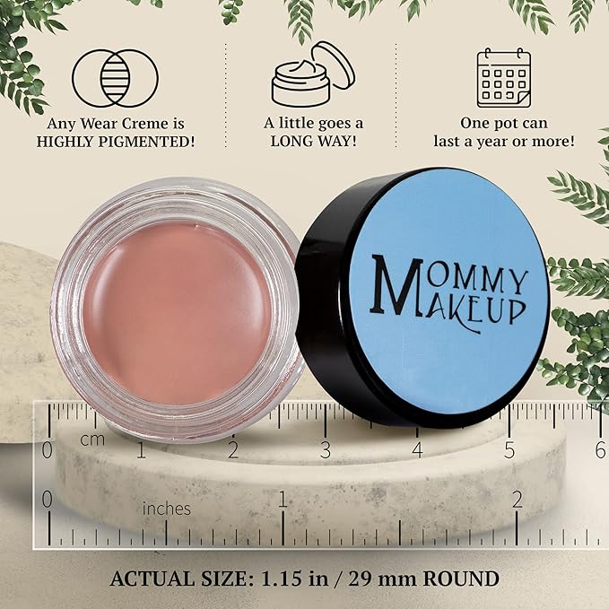 Mommy Makeup Any Wear Creme Eyeshadow - Waterproof, Crease-Proof, Long Lasting, High Pigment, Oil-free - Cream to Powder for Eyes, Cheeks & Lips (Anna)