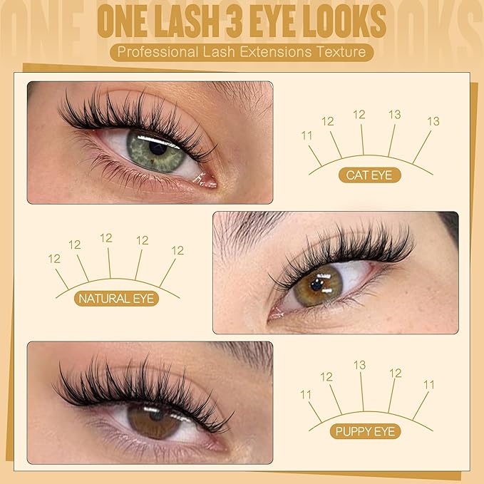Manga Lash Clusters Kit Natural Eyelash Clusters Kit Wispy Lash Extensions 180pcs Spiky Cluster Eyelash Extensions C Curly 11-13mm Eyelash Extension Kit with Bond, Seal and Tweezers by Ruairie