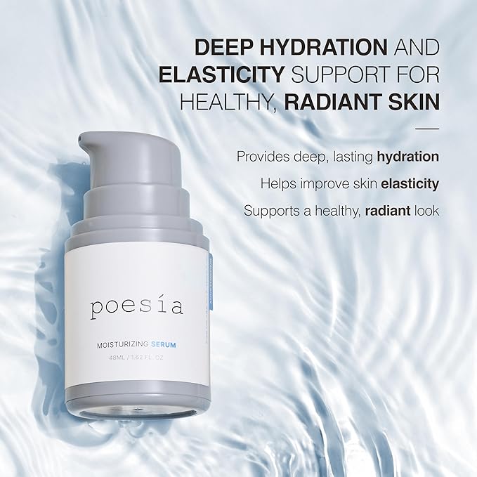 POESIA Hydro Hyaluronic Ampoule Serum – 3-Layer Hyaluronic Acid Complex for Deep Hydration | 48ml | Korean Glass Skin Glow | Clinically Proven +282% Moisture | Clean & Vegan Skincare