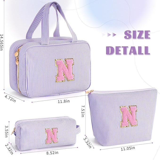 Travel Toiletry Bag Cosmetic Bag Skin Care Bag Cute Makeup Bag Sister Wife Friend Engagement Wedding Gifts for Women Tween Girls Trendy Stuff Thank You Gift - Lavender,N
