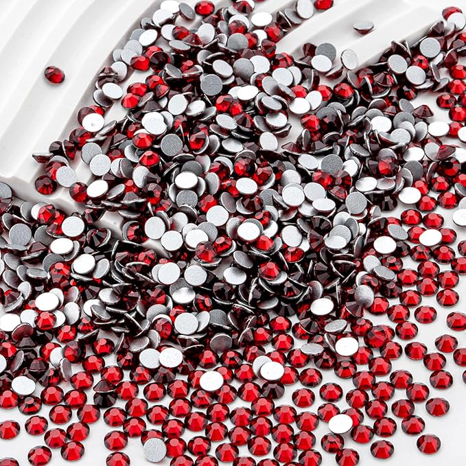 MEIBITE Flatback Rhinestones Bulk, 14400PCS Siam Rhinestones for Clothes DIY Decoration Crafts, Siam, SS20, 4.6-4.8mm