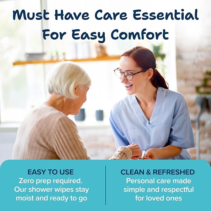 Body Wipes for Adults Bathing No Rinse 50pc XL - Ultra Thick Shower Travel Wipes for Personal Cleansing & Hygiene Essentials, Elderly Care, Incontinence Disposable Washcloths for Women Men