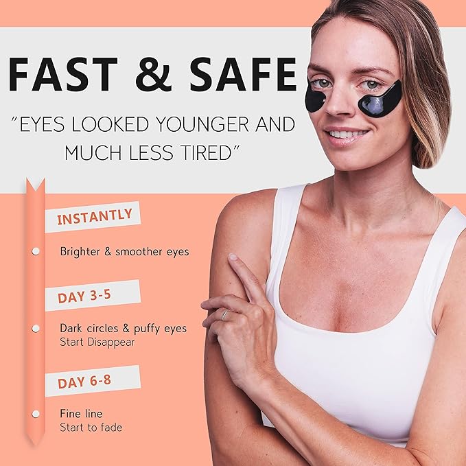 pureSOL Hydrogel Gold Under Eye Mask - Hyaluronic Acid, Retinol - Anti-aging, Moisturizing and Hydrating - 12 Pairs | Eye Patches for Puffy eyes, Dark Circles - Gifts for Women. Gifts for Mom