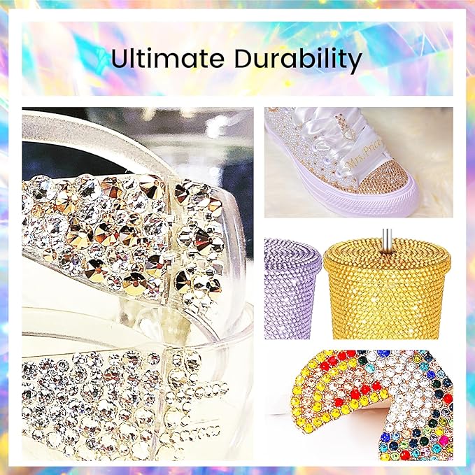 Gold Yellow Rhinestones Flatback Rhinestone for Crafts Glass Nail Rhinestones Nail Gems Crystals for Makeup Bags Shoes Decoration DIY(SS12,1440pcs,Gold Yellow)