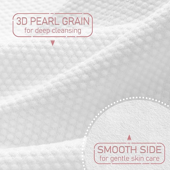 WOWOTEX 100% Cotton Disposable Face Towel 100 Count 10x12 Inch | Biodegradable Thick Soft One Time Use Dry Wipes for Sensitive Skin, Baby Care, Facial Cleaning, Makeup Removal