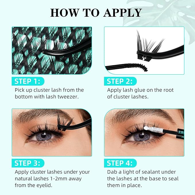 Lash Clusters Manga 168Pcs Eyelash Cluster Wet Look Ultra-Thin Invisible Lash Band Eyelashes Extensions Spiky Anime Wide Span Lashes(Kitten,C-Mix10-18mm)
