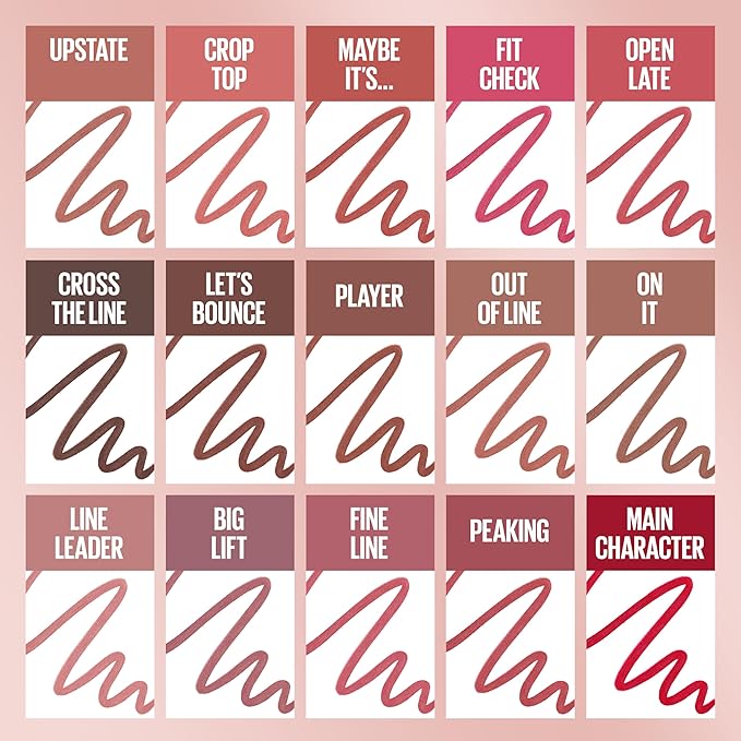 Maybelline Lifter Liner Lip Liner Pencil with Hyaluronic Acid, Peaking, 1 Count