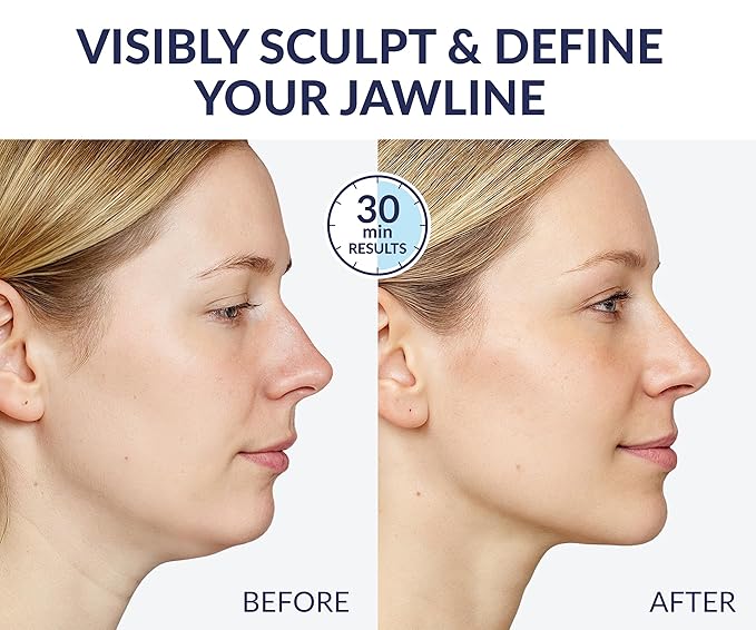 STYLIA V Line Lifting Collagen Mask - Lift, Firm & Contour Jawline - Tightening Double Chin Strap with Hyaluronic Acid & Aloe - Neck Tightening and Lifting Mask - Jawline Shaper Face Lift Tape (2PC)