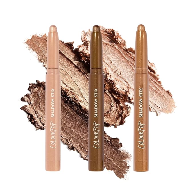 ColourPop Shimmering Golds Shadow Stix Makeup Kit - Shimmer Eyeshadow Make Up Set - Vegan & Cruelty-Free Cream Eyeshadow Sticks with High-Pigment & Metallic Finishes (2 Count)