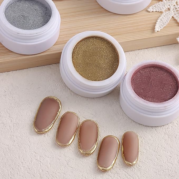 SUTOKAKA 6 Jars Chrome Nail Powder Iridescent Aurora Metallic Mirror Effect Nail Chrome Glitter Pearlescent Mermaid Pigment Rub on Dust for Manicure Home Salon