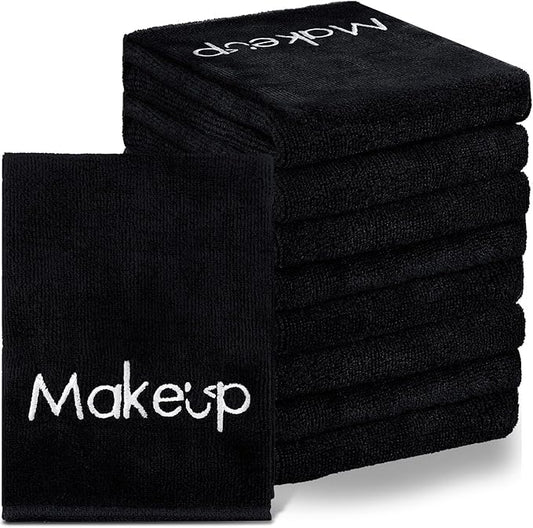 Shimeyao 20 Pack Makeup Towels Black Makeup Washcloths for Face Microfiber Remover Cloth 13x13 Inch Quick Dry Face Towels for Cleaning Hand