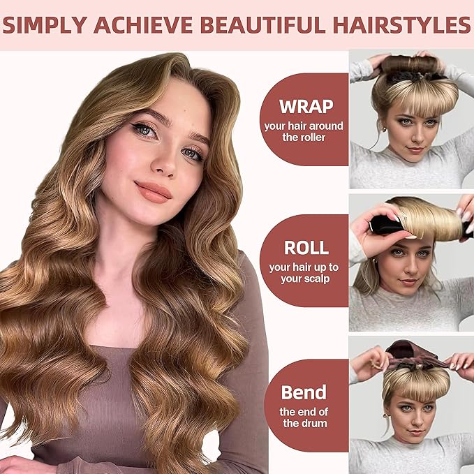 Heatless Curls Overnight Rods - 6 Pcs No-Heat Blowout Hair Curler Set, Hair Rollers for Long Hair with Bonnet for Sleeping