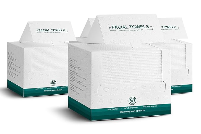 Face Towels,Facial Towels,200Ct Disposable Face Towel,7.9"x12"Face Cloths,Makeup Remover Face Towelettes Disposable,Disposable Face Cloths for Sensitive Skin,Biodegradable Dry Wipes