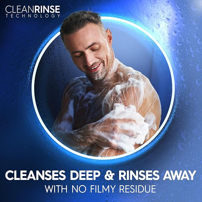 Dial Men 2 in 1 Body and Face Wash, Activated Charcoal, 16 Fl Oz, Pack of 4, Gentle Exfoliating Body Wash with Clean Rinse Technology