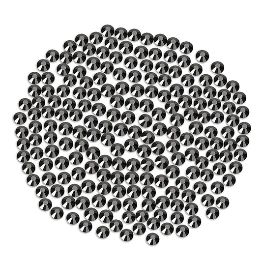 Novani Rhinestones Flatback Rhinestones Glass Nail Gems Stones Jewels Round Gemstones Non-Hotfix Crystal,SS6,1440 Pieces,Hematite Black