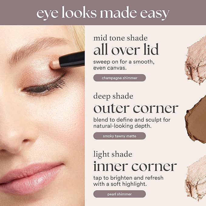 Julep Eyeshadow 101 Cream-to-Powder Waterproof Shadow Stick – Smoky Grey Shimmer – Long-Lasting, Crease-Proof, Medium Grey Shimmer Cream Eyeshadow with Built-in Smudger