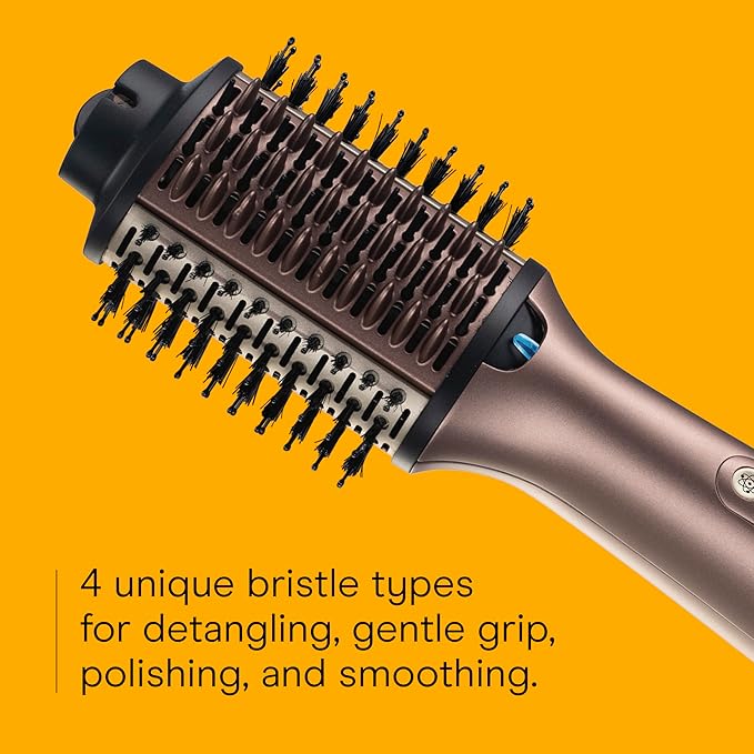 Infiniti PRO CONAIR 2-in-1 Hair Dryer Brush, Thermal Brush Wet-or-Dry Hot Air Styler for All Hair Types, Large Oval Barrel, 4 Bristle Types to Volumize, Smooth, and Refresh, Mocha Mauve