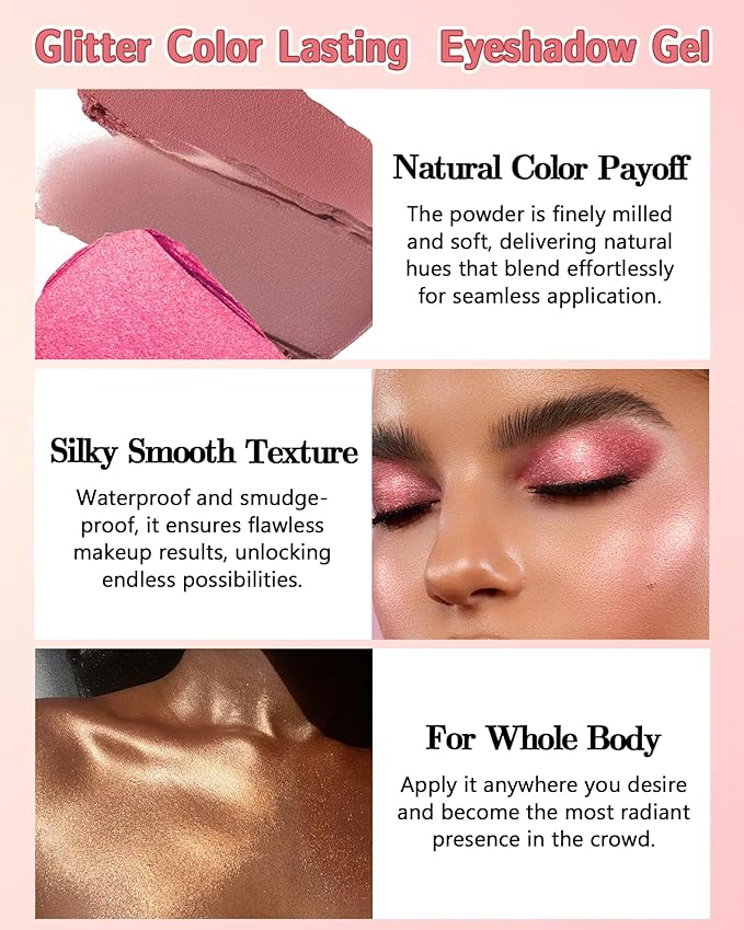 Matte Single Eyeshadow Palette, Brown Creamy Highly Pigmented Eye Shadow, Long-Lasting Blendable Waterproof Eyeshadow, Lightweight Eye Shadow Makeup Palette Christmas Party Gift for Women Girls-11