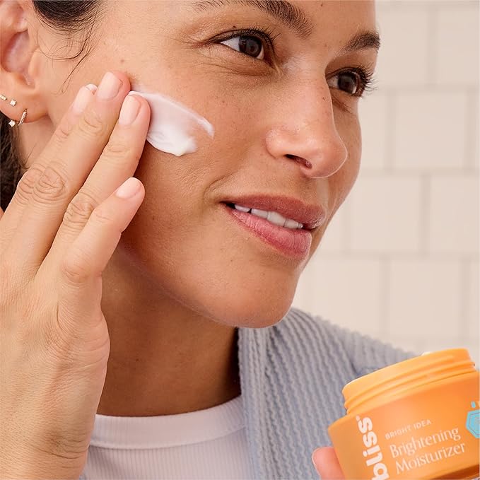 Bliss Vitamin C + Tri-Peptide Brightening Moisturizer | Squalane & Hydration Boosters | Anti-Aging Face Cream for Collagen and Elasticity | Clean Vegan & Cruelty Free 1.7 fl oz