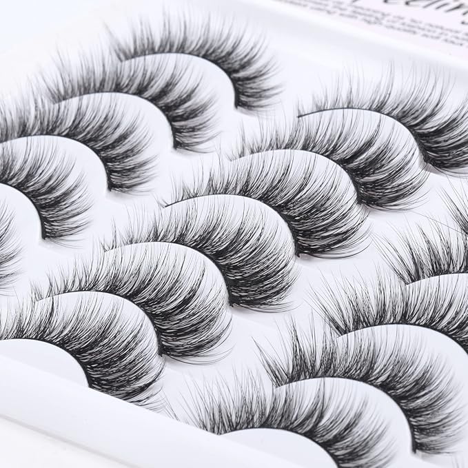 SONAFEEL Eye Lashes Natural Look 3d Mink Natural Eyelashes 15mm 12Pairs Cat Eye Light Reusable False Eyelashes Pack
