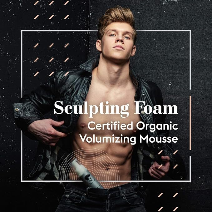 Avenue Man Unscented Sculpting Foam - Frizz Control & Firm Hold Hair Mousse for Men - Styling Hair Products - Mens Mousse for Hair Styling with No Crunch, Clean Texture & Long-Lasting Lift - 7 oz