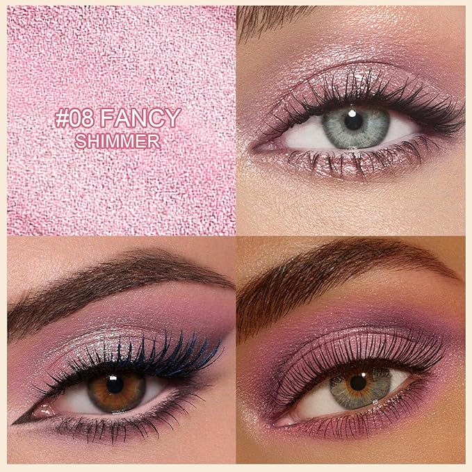 Erinde Waterproof Cream Eyeshadow Stick, Rose Pink Shimmer Eye Shadow Sticks, Cream to Powder Eyeshadow Crayon, Buildable & Blendable Long-Lasting Eye Shadow Stick, Vegan & Cruelty-Free, 08