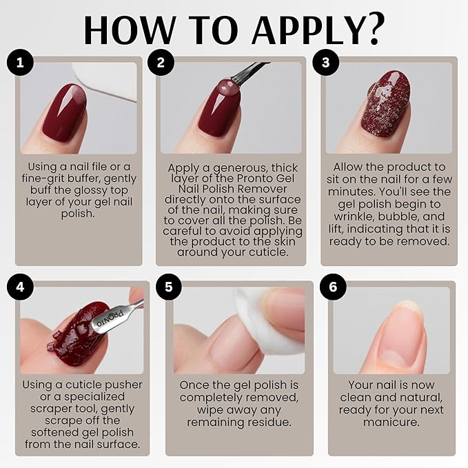 Pronto Quick Peel Off Gel Nail Polish Remover - Fast Acting, No Soaking, Salon Quality for Nail Glue & Polish Removal - Easy, Peel Off Magic in 3-5 Minutes, Friendly Formula for Salon-Quality Results