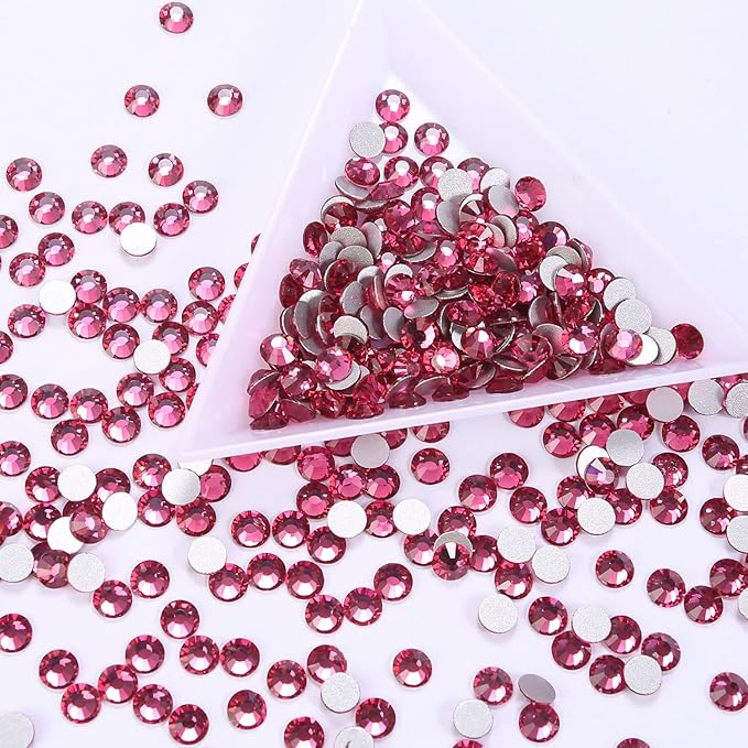 1440Pcs Rose Crystal Rhinestones,Glass Flatback Rhinestones Gemstones Mini for Nail Face Makeup Art Crafts Clothes Decoration -(SS10,2.8mm,Rose)