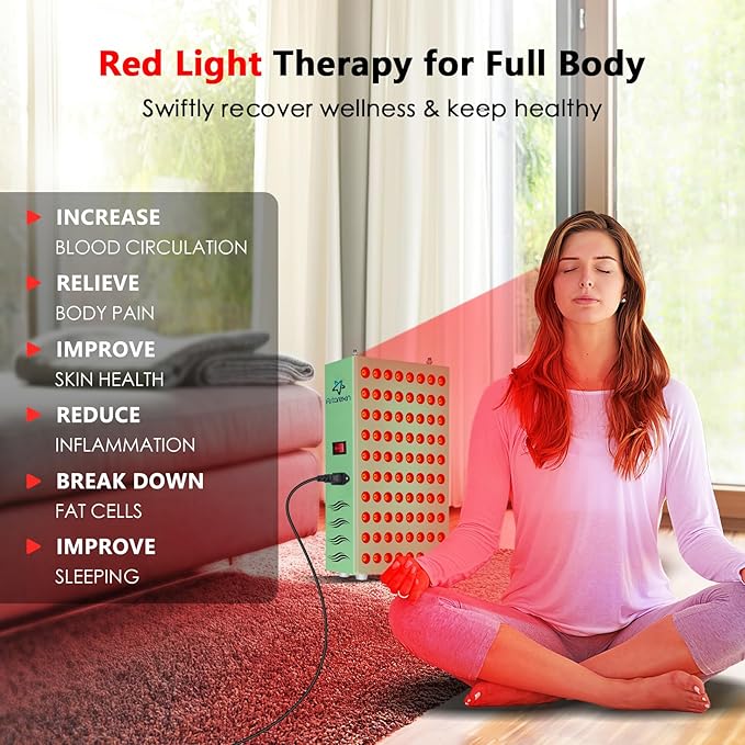 Red Light Therapy for Body Face, 400W 80pcs LED Red Light 660nm & Infrared Light 850nm Red Light Therapy Panel Device Lamp for Skin Beauty & Anti-Aging with Controller