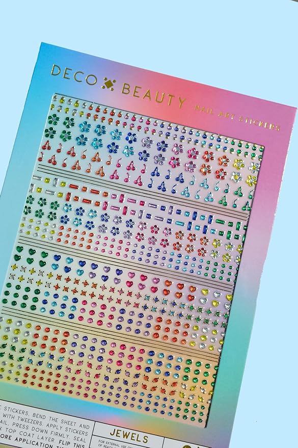 Deco Beauty Jewels - Super Thin & Easy-to-Apply Nail Art with The Cutest Designs - Durable & Long-Lasting Nail Art Stickers and Decals for Women, for DIY at-Home Manicures & Salon-Quality Nails