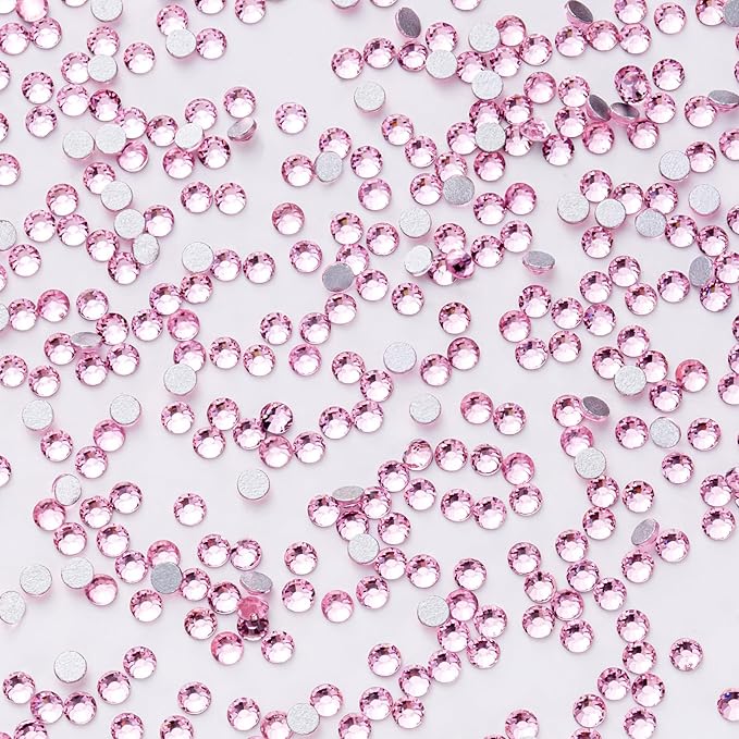 1440Pcs Light Pink Crystal Rhinestones,Glass Flatback Rhinestones Gemstones for Nail Face Makeup Art Crafts Clothes Decoration -(SS12,3.0mm,Light Pink)