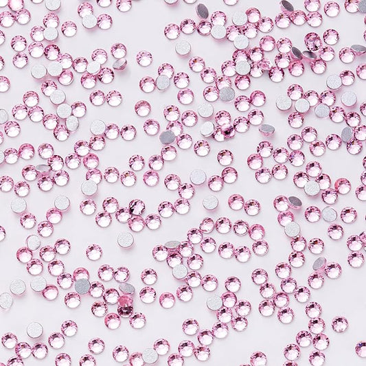 1440Pcs Light Pink Crystal Rhinestones,Glass Flatback Rhinestones Gemstones for Nail Face Makeup Art Crafts Clothes Decoration -(SS12,3.0mm,Light Pink)
