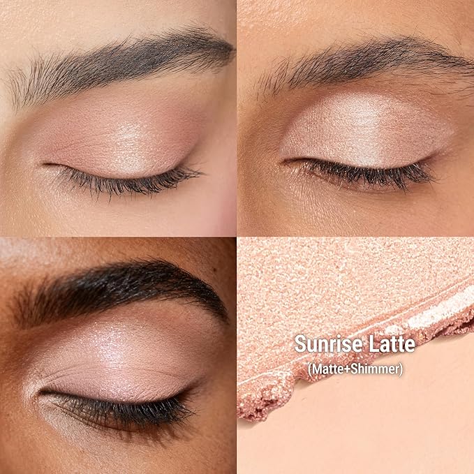 exmiloo Eyeshadow Stick – Dual-Ended Cream Eyeshadow Stick with Matte & Shimmer Shades, Long-Lasting Matte Eye Shadow for Easy Application (Sunrise Latte)
