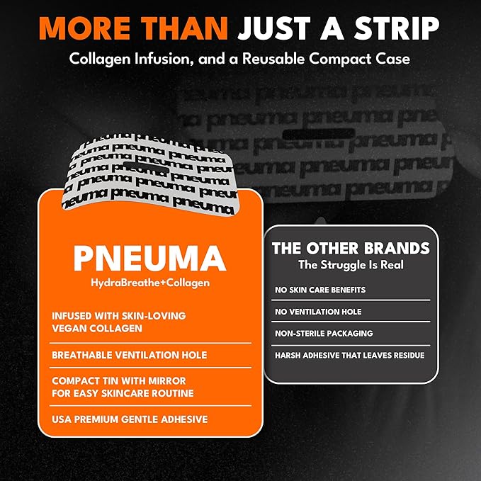 PNEUMA Vegan Collagen Strips - Overnight Skin Nourishment & Hydration Patches - Pain Free Removal, Hypoallergenic, Latex Free, Gentle Adhesive, Vitamin E Infused, 30 Count
